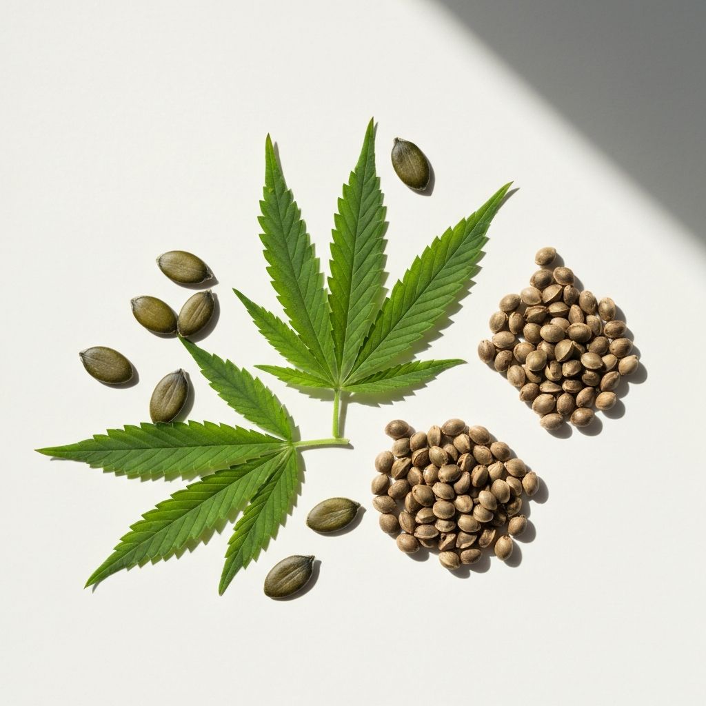 Roślinne źródła minerałów: pestki dyni, nasiona konopi, liście