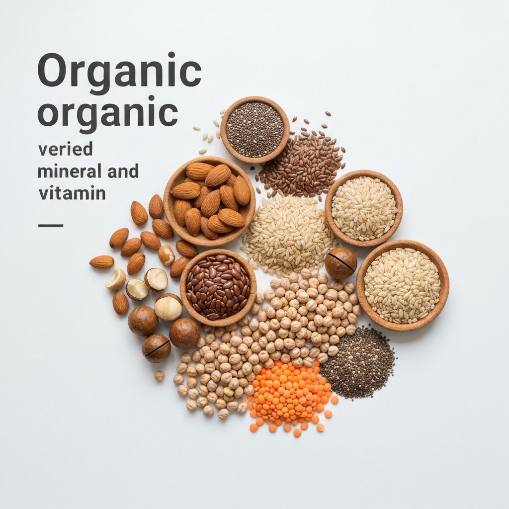 Mieszane organiczne źródła: orzechy, nasiona, ziarno, leguminy